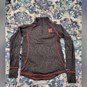 Colleseum Nebraska - Black and Red Quarter-Zip Pullover